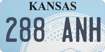 KS license plate 288ANH