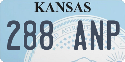 KS license plate 288ANP