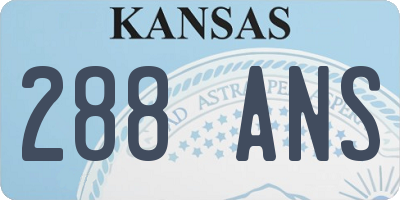KS license plate 288ANS