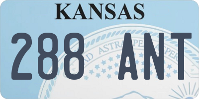 KS license plate 288ANT