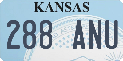 KS license plate 288ANU