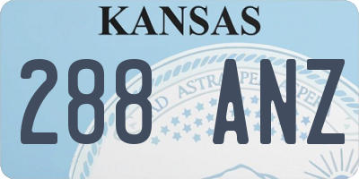 KS license plate 288ANZ