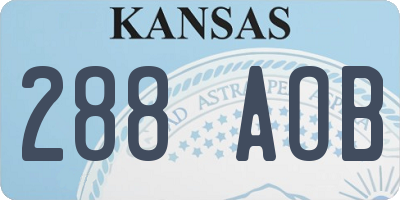 KS license plate 288AOB