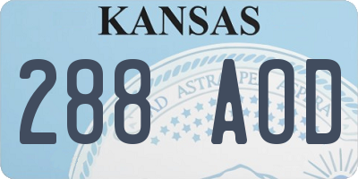 KS license plate 288AOD