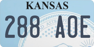 KS license plate 288AOE