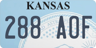 KS license plate 288AOF