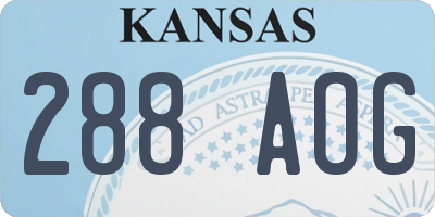 KS license plate 288AOG