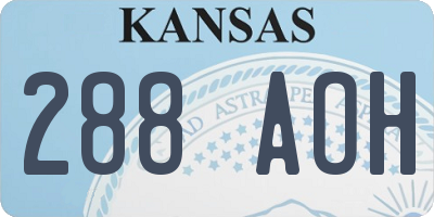 KS license plate 288AOH