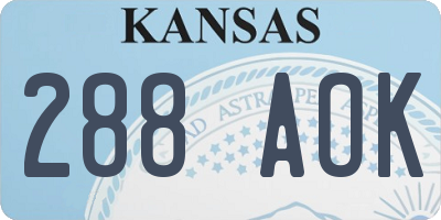 KS license plate 288AOK
