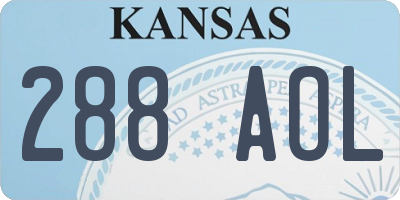 KS license plate 288AOL