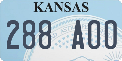 KS license plate 288AOO