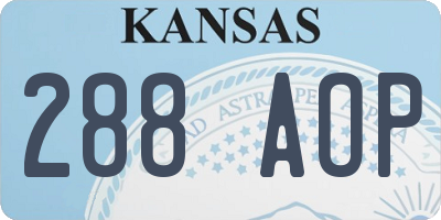 KS license plate 288AOP