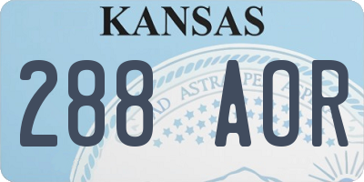 KS license plate 288AOR