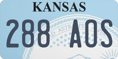 KS license plate 288AOS