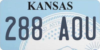 KS license plate 288AOU