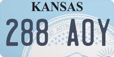 KS license plate 288AOY