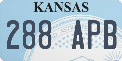 KS license plate 288APB