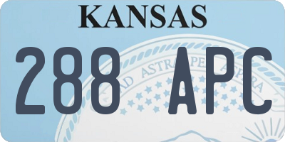 KS license plate 288APC