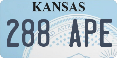 KS license plate 288APE