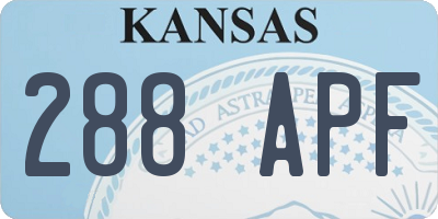 KS license plate 288APF