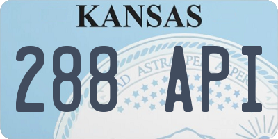 KS license plate 288API