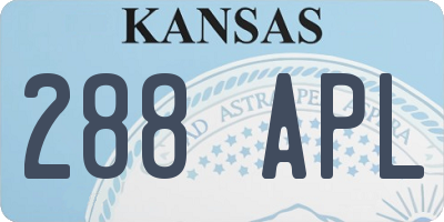 KS license plate 288APL