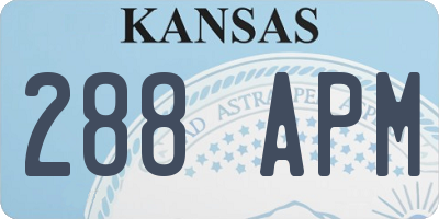 KS license plate 288APM