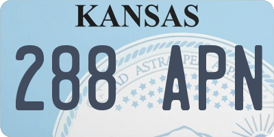 KS license plate 288APN