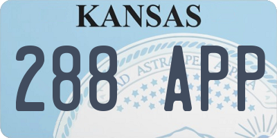 KS license plate 288APP