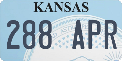 KS license plate 288APR