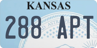 KS license plate 288APT