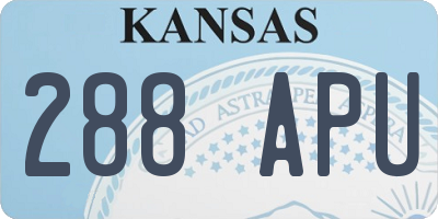 KS license plate 288APU
