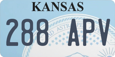 KS license plate 288APV