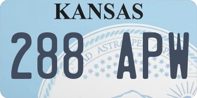 KS license plate 288APW