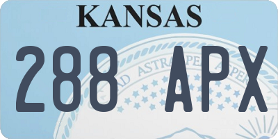 KS license plate 288APX