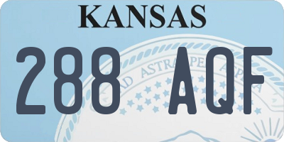 KS license plate 288AQF