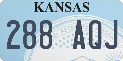 KS license plate 288AQJ