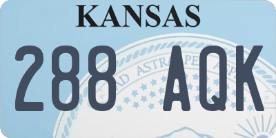 KS license plate 288AQK