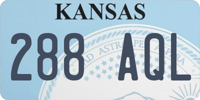 KS license plate 288AQL