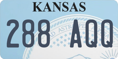 KS license plate 288AQQ