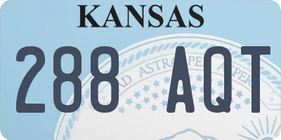 KS license plate 288AQT