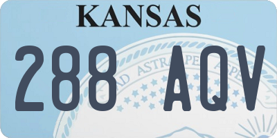 KS license plate 288AQV
