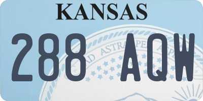 KS license plate 288AQW
