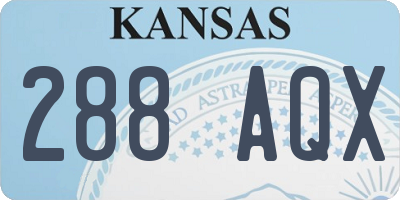 KS license plate 288AQX