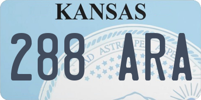 KS license plate 288ARA