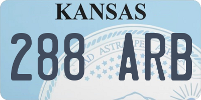 KS license plate 288ARB