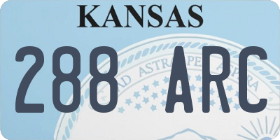 KS license plate 288ARC