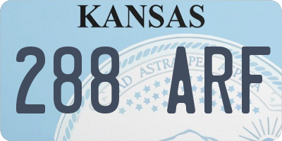 KS license plate 288ARF