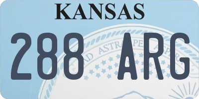 KS license plate 288ARG