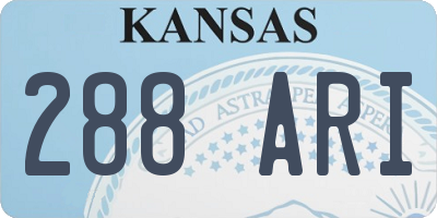 KS license plate 288ARI